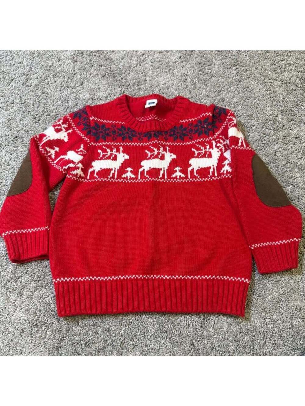 Janie and Jack Red Reindeer Christmas Sweater Size 3